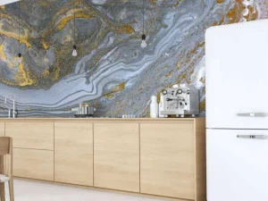 Hot Grijze verf met gouden glitters fotobehang Oppervlakten