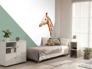 Discount Groene driehoeken met giraffe Kinderkamer | Dieren