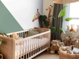 Discount Groene driehoeken met giraffe Kinderkamer | Dieren