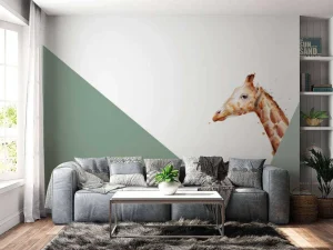 Discount Groene driehoeken met giraffe Kinderkamer | Dieren