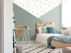 Clearance Groene driehoeken met sterren Kinderkamer