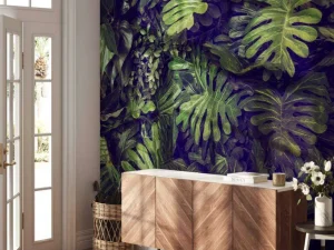 Discount Groene Monstera Bladeren fotobehang Bloemen