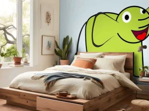 Sale Groene olifant fotobehang Babykamer