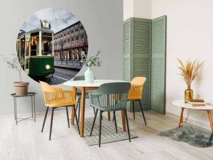 Fashion Groene tram in Turijn fotobehang Transport