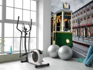 Fashion Groene tram in Turijn fotobehang Transport
