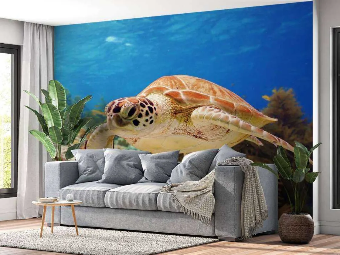groene_zeeschildpad_aan_h_2.webp Discount Groene zeeschildpad aan het zwemmen fotobehang Dieren