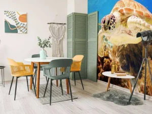 Discount Groene zeeschildpad aan het zwemmen fotobehang Dieren