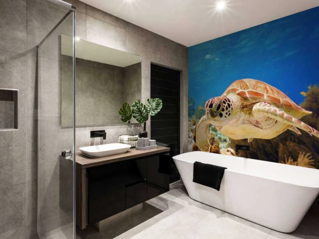 groene_zeeschildpad_aan_h_5.webp Discount Groene zeeschildpad aan het zwemmen fotobehang Dieren