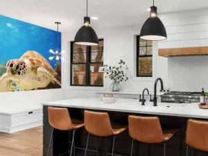 Discount Groene zeeschildpad aan het zwemmen fotobehang Dieren