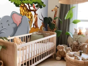 Outlet Groep wilde dieren fotobehang Kinderkamer