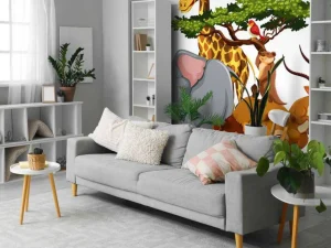 Outlet Groep wilde dieren fotobehang Kinderkamer