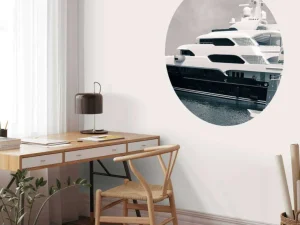 Hot Grote jacht in zwart-wit fotobehang Tienerkamer | Transport
