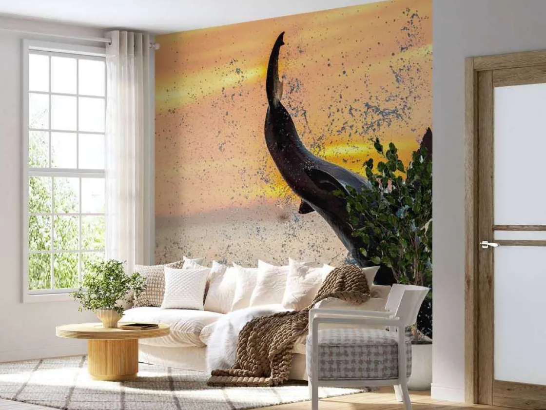 grote_witte_haai_aan_het__2.webp Outlet Grote witte haai aan het aanvallen fotobehang Dieren