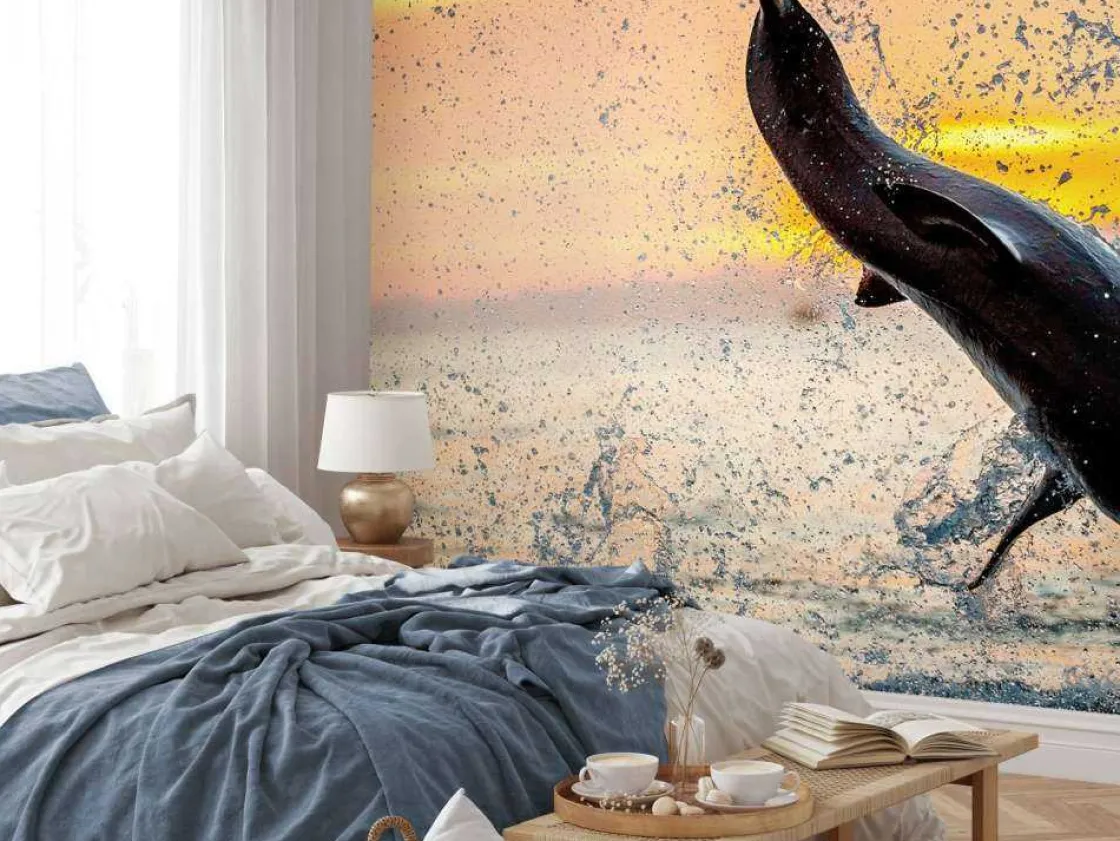 grote_witte_haai_aan_het__9.webp Outlet Grote witte haai aan het aanvallen fotobehang Dieren