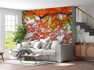 Fashion Gyeongbukgung Palace in de herfst fotobehang Bloemen | Architectuur