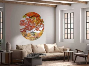 Fashion Gyeongbukgung Palace in de herfst fotobehang Bloemen | Architectuur