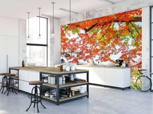 Fashion Gyeongbukgung Palace in de herfst fotobehang Bloemen | Architectuur