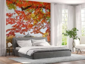 Fashion Gyeongbukgung Palace in de herfst fotobehang Bloemen | Architectuur