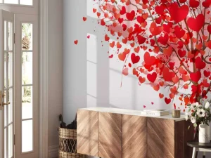 Online Hart gevormde boom design fotobehang Babykamer | Bloemen