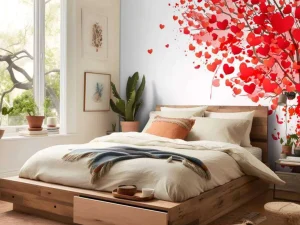 Online Hart gevormde boom design fotobehang Babykamer | Bloemen
