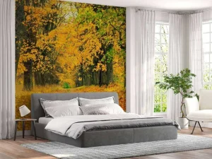 Hot Herfst Bomen met Gele Bladeren fotobehang Bloemen