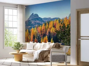 Discount Herfst in de Italiaanse Alpen fotobehang Bloemen