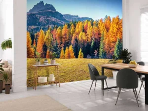 Discount Herfst in de Italiaanse Alpen fotobehang Bloemen