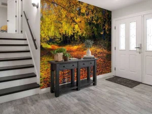 Best Herfstbos met Bomen en Bladeren fotobehang Bloemen