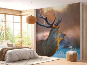 Discount Hert met Wazige achtergrond fotobehang Dieren