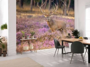 New Hert op de Veluwe fotobehang Dieren | Bloemen