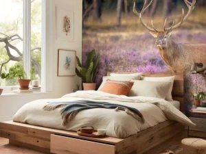 New Hert op de Veluwe fotobehang Dieren | Bloemen