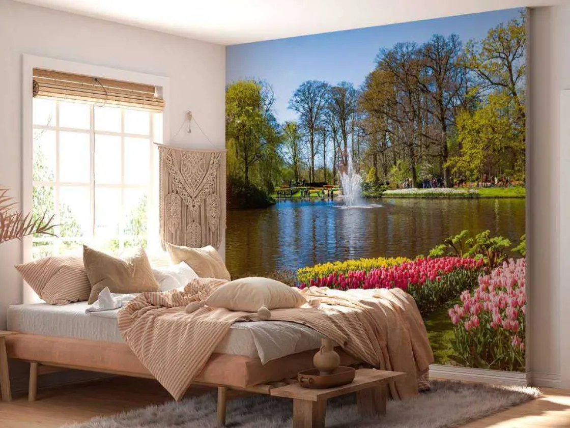 het_keukenhof_park_met_tu_1.webp Clearance Het Keukenhof park met tulpen fotobehang Steden | Architectuur