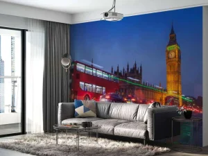 Discount Het Londens verkeer in de avond fotobehang Transport | Architectuur