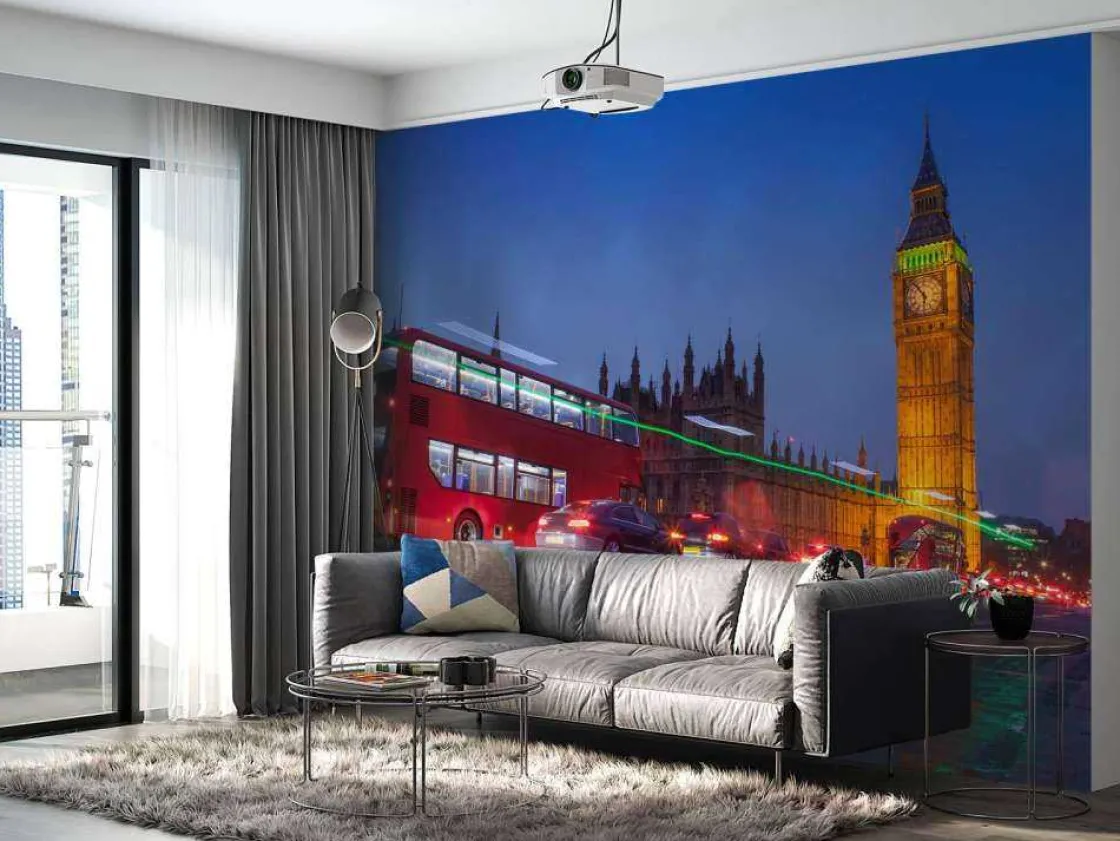 het_londens_verkeer_in_de_10.webp Discount Het Londens verkeer in de avond fotobehang Transport | Architectuur