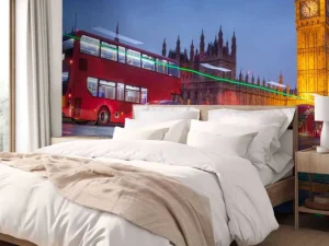 Discount Het Londens verkeer in de avond fotobehang Transport | Architectuur
