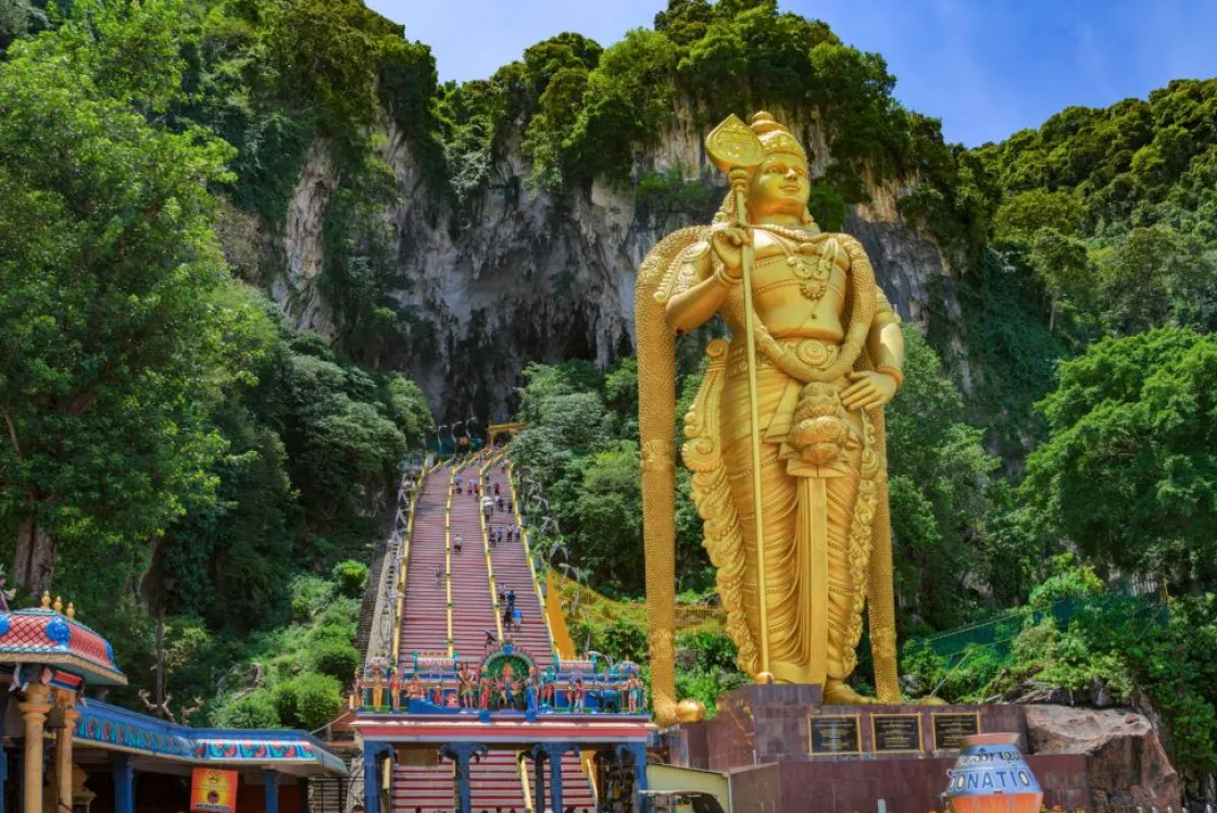 het_sri_murugan_standbeel_0.webp Discount Het Sri Murugan standbeeld in Maleisië fotobehang Architectuur
