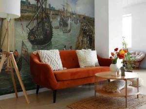 Clearance Het vertrek van een hoogwaardigheidsbekleder uit Middelburg fotobehang Kunst & Design