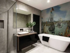 Clearance Het vertrek van een hoogwaardigheidsbekleder uit Middelburg fotobehang Kunst & Design