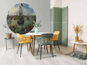 Clearance Het vertrek van een hoogwaardigheidsbekleder uit Middelburg fotobehang Kunst & Design