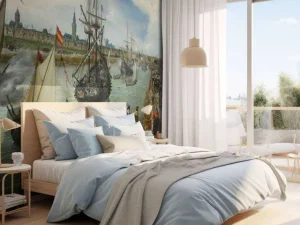 Clearance Het vertrek van een hoogwaardigheidsbekleder uit Middelburg fotobehang Kunst & Design