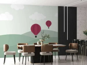 Fashion Heuvels met luchtballonnen Kinderkamer