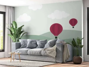 Fashion Heuvels met luchtballonnen Kinderkamer
