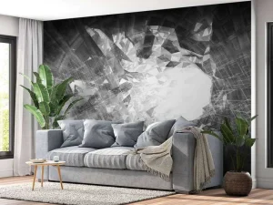 Best High-tech portaal in zwart-wit fotobehang Tienerkamer | Computerkamer