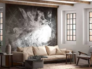 Best High-tech portaal in zwart-wit fotobehang Tienerkamer | Computerkamer