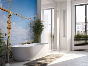 Best Hijskranen aan het werk fotobehang Architectuur