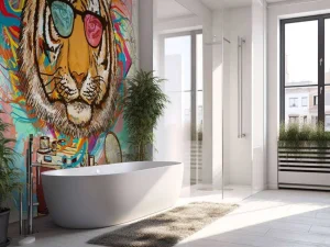 Discount Hipster tijger tekening fotobehang Tienerkamer