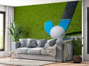 Discount Hockeystick met bal close-up fotobehang Kinderkamer | Sport