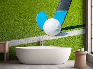 Discount Hockeystick met bal close-up fotobehang Kinderkamer | Sport