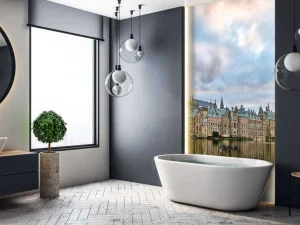 Online Hofvijver in Den Haag fotobehang Steden | Architectuur