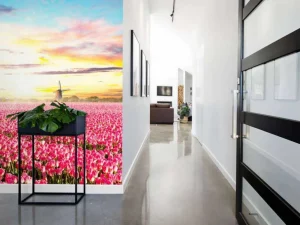 Discount Hollands roze tulpenveld fotobehang Hobbykamer | Bloemen